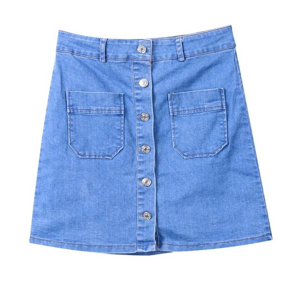 

skirts 2021 summer womens ladies pencil denim skirt high waist jeans harajuku pockets blue quality, Black