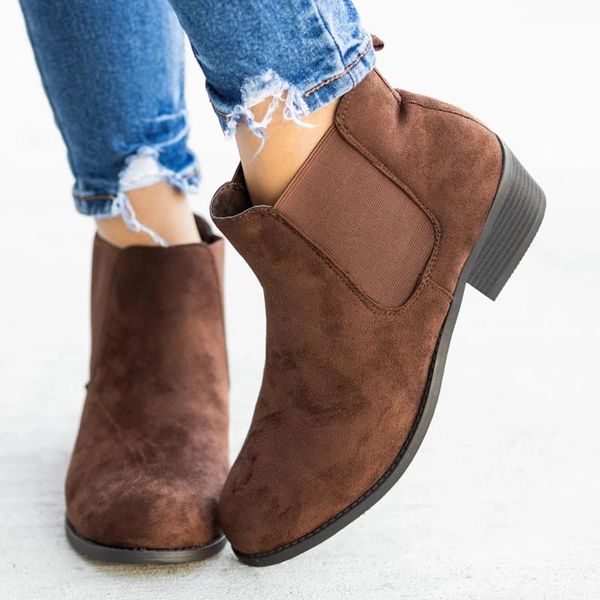 

boots vogue women shoes fashion ankle solid leather winter short pointed single autumn, Black