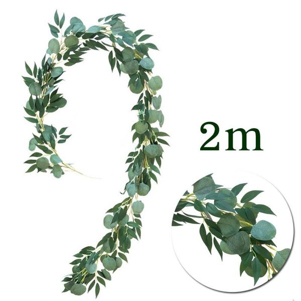 

2m cloth rattan for wedding home decoration artificial string simulation green wicker garden diy party decorative flowers & wreaths