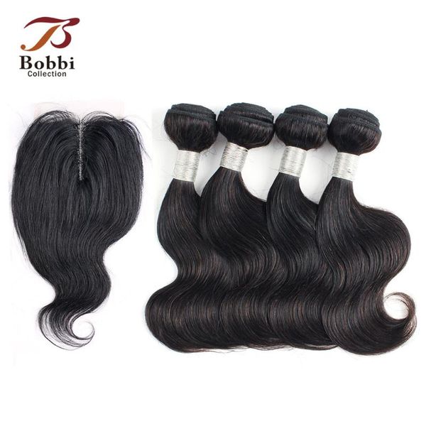 

human hair bulks 50g/pc 4/6 bundles with lace closure middle part body wave remy short bob wavy style 10 12 inch bobbi collection, Black