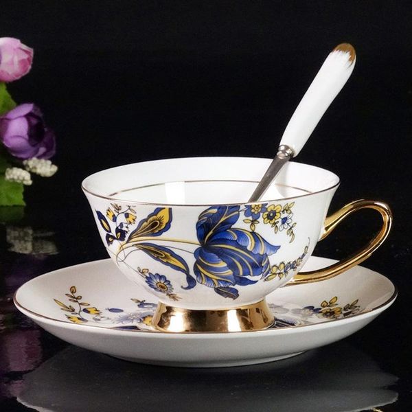 

royal style golden grade bone china coffee cup elegant european tea set and saucer afternoon teacup nice gift cups & saucers