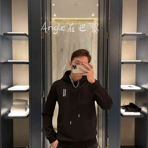 

print new cross hooded sweater men's sanskrit coat, White;black