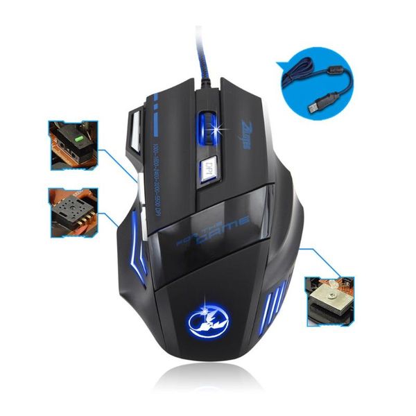

mouse raton ordenador 7 buttons wired dpi usb led gaming gamer mice professional for pc lapcomputer 19may24