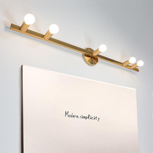 

wall lamp golden mirror front originality northern europe toilet cloakroom a living room bedroom makeup