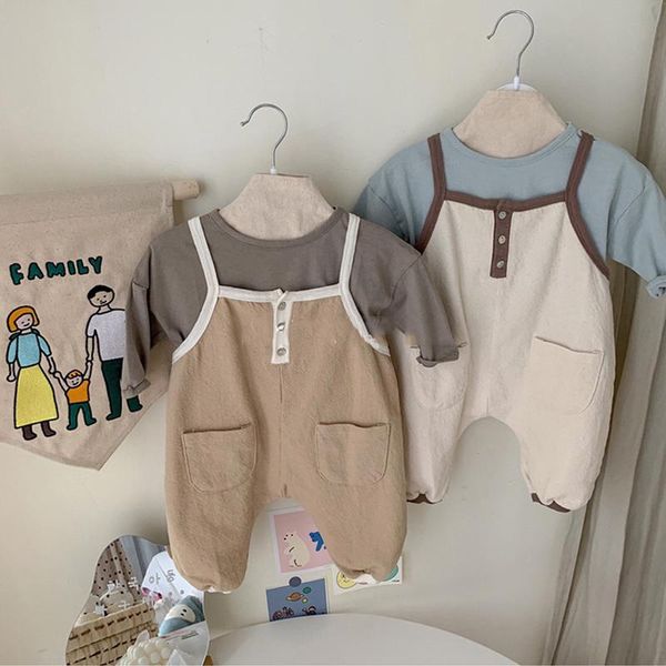 

jumpsuits melario 0-3t spring autumn baby clothing girl sleeveless overall girls jumpsuit boys bodysuit boy outfit infant clothes, Blue