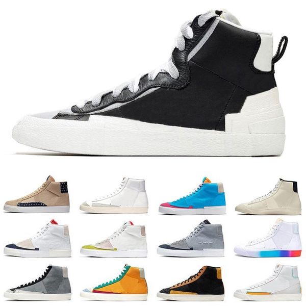 

blazer mid 77 mens running shoes fashion unc university blue white coolgrey black varsity maize hack pack sesame sail platform shoe men wome