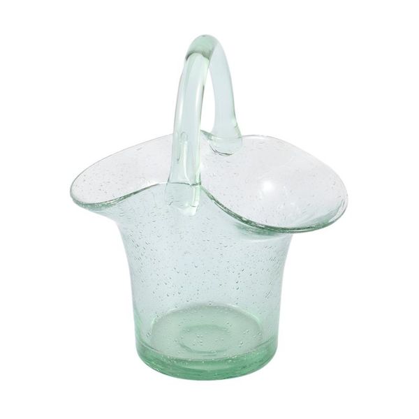 

shopping basket glass vase transparent bag decoration simple hydroponic flower arrangement table vases