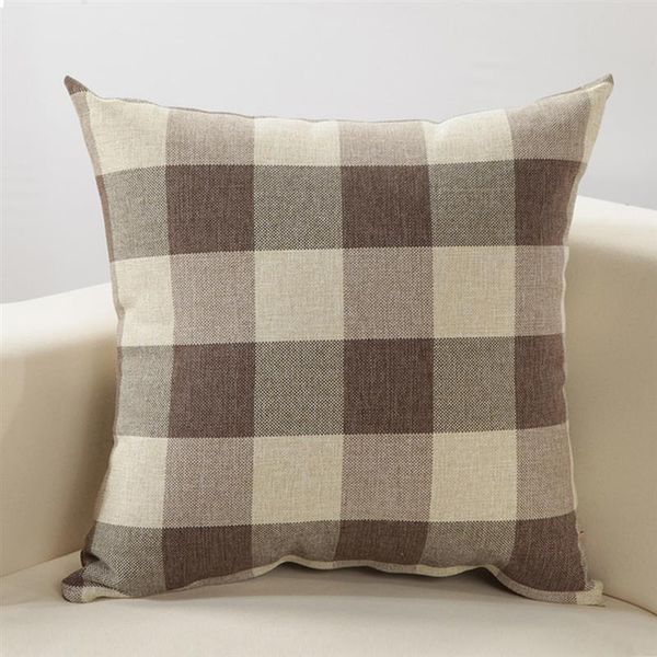 

cushion/decorative pillow 2021 brand 1pcs 45*45cm linenthrow case classic retro plaid cover cushion for home decor textile