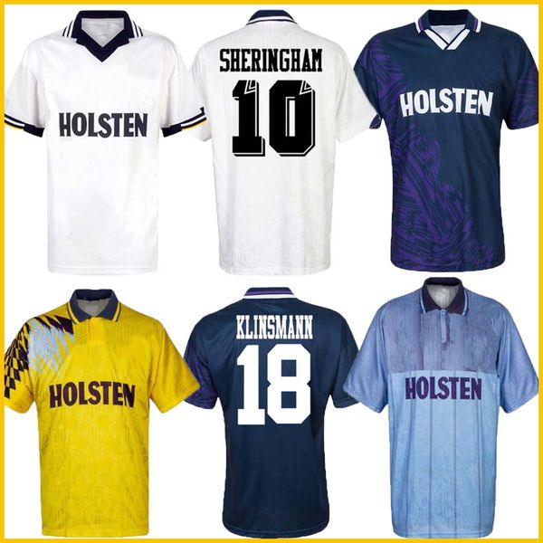 

1990 1991 1992 1993 1998 1999 tottenham 1982 83mabbutt gascoigne klinsmann 1994 1995 sheringham soccer jersey centenary jersey vintage class, Black;yellow