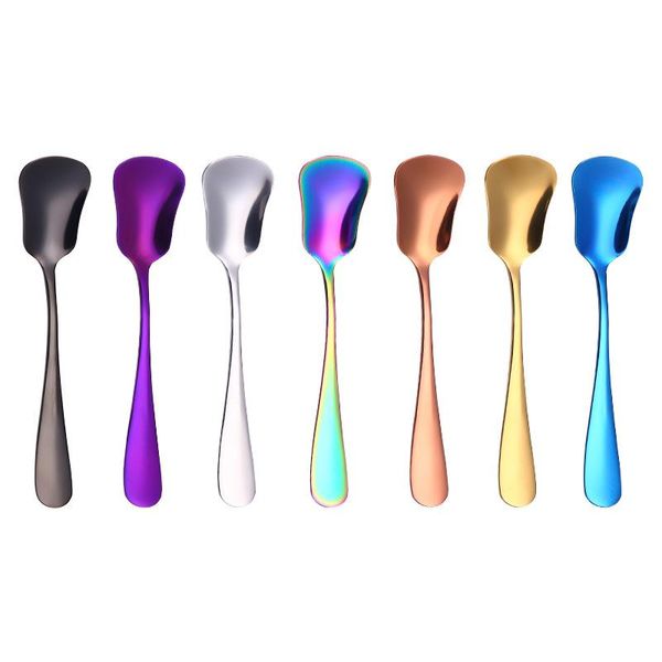 2021 Eis Spoons Edelstahl Überzogene Dessert Scoop Tee Coffee Rührer Löffel Kuchen Zucker Löffel Kreative Küche Besteck