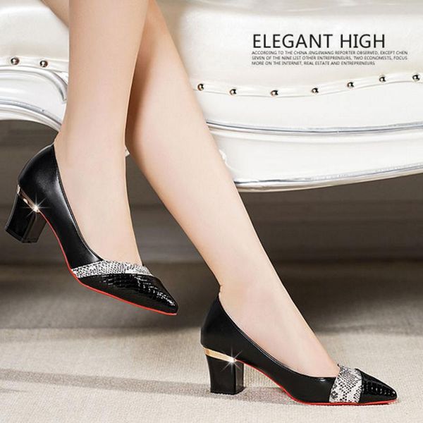 

dress shoes cresfimix women fashion black slip on heel pumps for party & night club lady pu leather office c5968