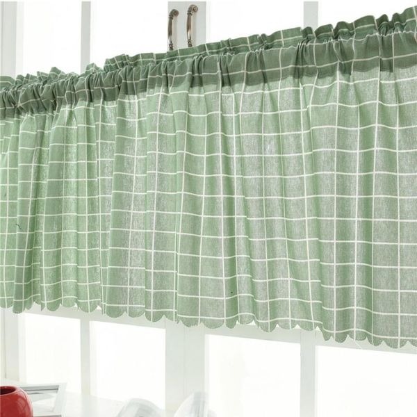 

short sheer curtain pastoral style plaid washable tulle curtains on the flat windows in panels kitchen balcony home & drapes