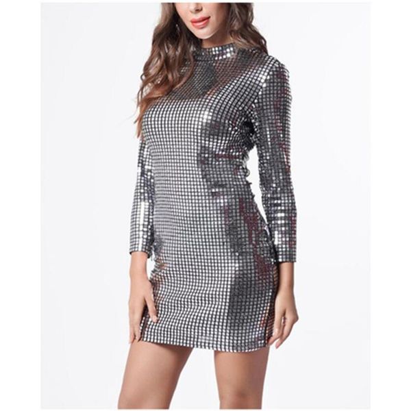 

casual dresses spring and summer sequin dress women's, Black;gray