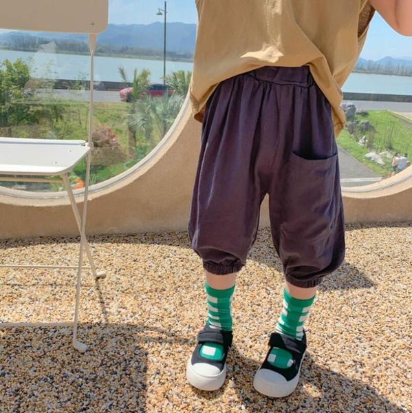 

girls boys long pants summer cotton fashion kids 2-7t cy192 trousers, Blue