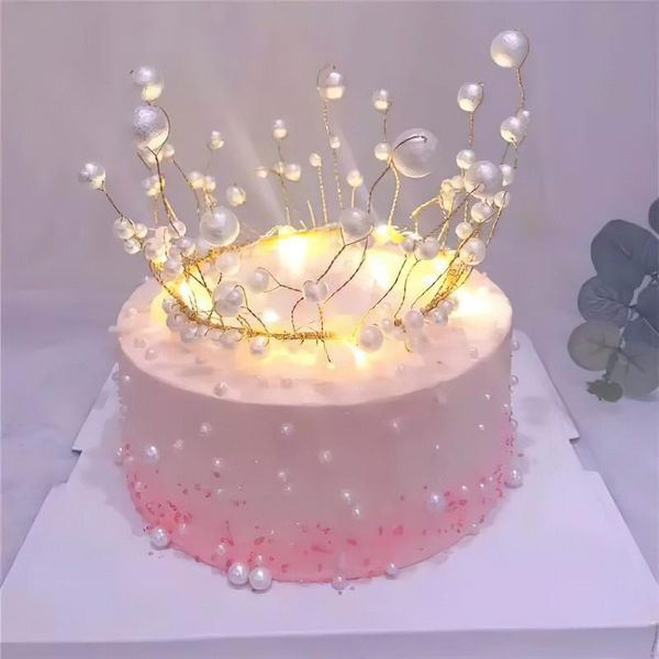 

other event & party supplies metal pearl princess crown cake er shiny artificial pearls headdress wedding&engagement decora birthday han