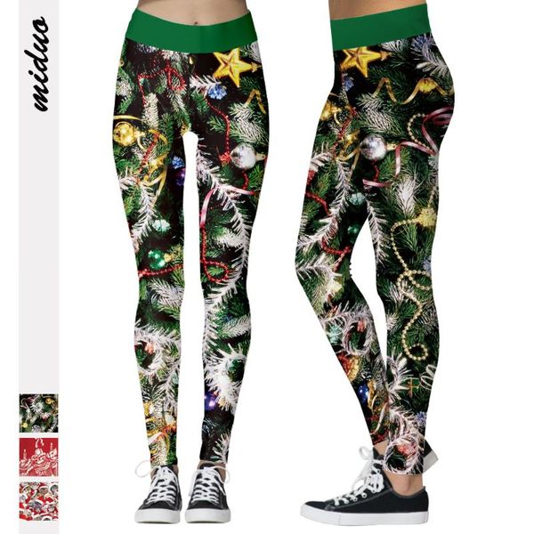 

women's leggings 2021 christmas digital print sports pants hip tight fitness yoga capris, Black