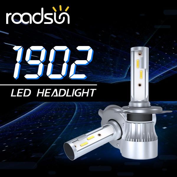 

car headlights 2pcs led headlight 72w 12000lm 6000k h7 h4 h1 h11 9006 9005 headlamp auto fog light bulb12v roadsun 1902