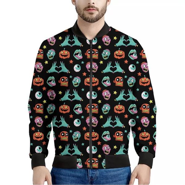 

halloween love pattern men s baseball jacket high-quality comfortable fashionable travel sports party commute, Black;brown
