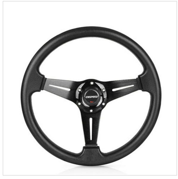 

14inch steering wheel deep dish 6 bolt pu leather classic wheel black