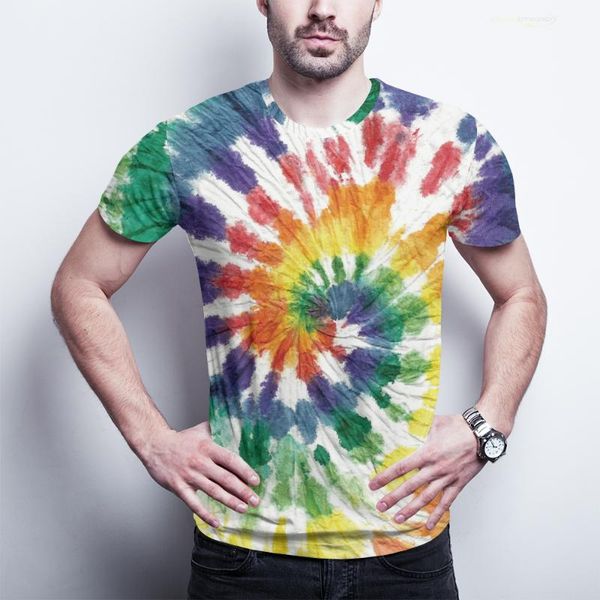 

men's t-shirts colorful swirl print t shirt for men trendy simplicity short sleeve male tees street hip hop youth casual summer clothe, White;black