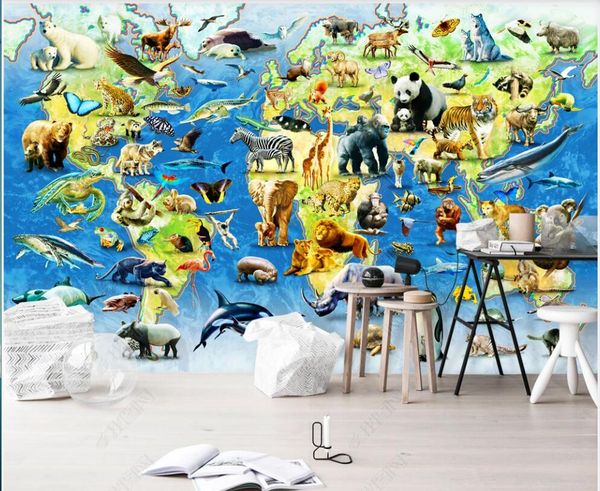 

3d wallpaper custom p mural world map children's room background wall kindergarten home decoration wallpaper for walls in rolls decorat
