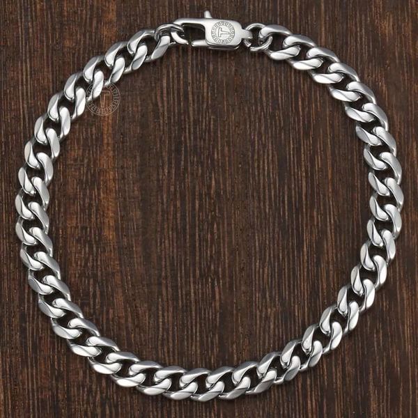 

link, chain bracelet for men women curb cuban link bracelets stainless steel silver color 7 9mm jewelry gifts lkb600, Black