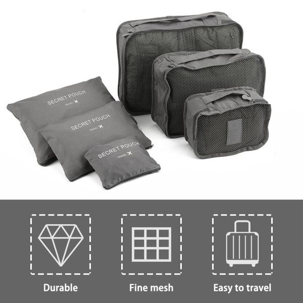 

storage bags 6pcs/set of square waterproof travel bag clothes luggage quilt blanket suitcase packing cube