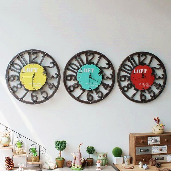 

wall clocks clock modern design creative wood round arabic numerals rimless single face mount coffee bar deskdecoracion