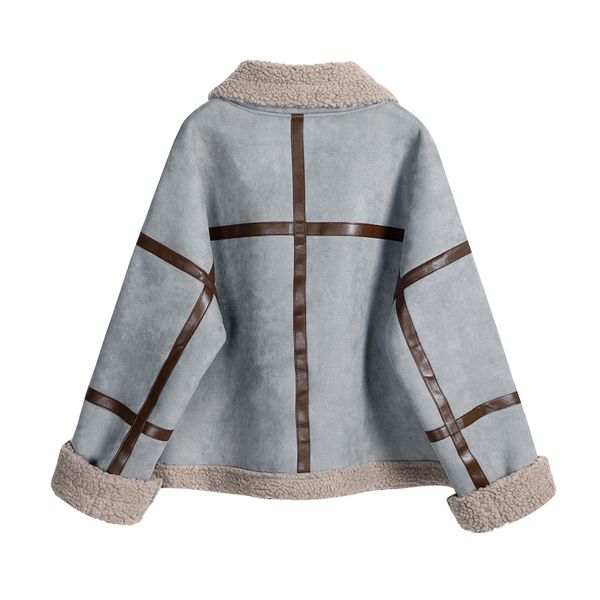 

women's fur & faux jaqueta de camurÃ§a inverno moda feminina lÃ£ solta casacos grans dimensÃµes harajuku jaquetas pele veado cashmere cori, Black