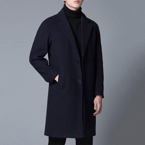 

the winter men wool woolen cloth coat dust handsome long of leisure suit men's suits & blazers, White;black