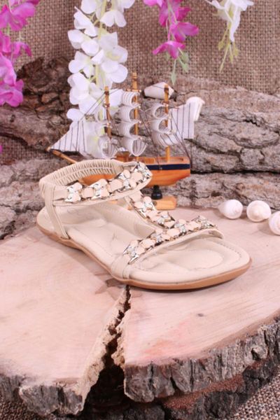 

sandals stone embroidered orthopedic daily women, Black