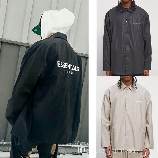 

2021 mens fear of god clothes jacket essentials season 7 double track fog coach jackets windbreaker casual coat factory outlet sell, Black;brown