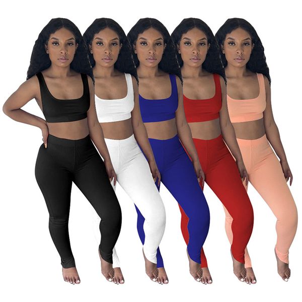 

women's two piece pants wholesale items in bulk summer tank pant sets for women 2 set casual solid pantsuits clothing womens outfits m7, White