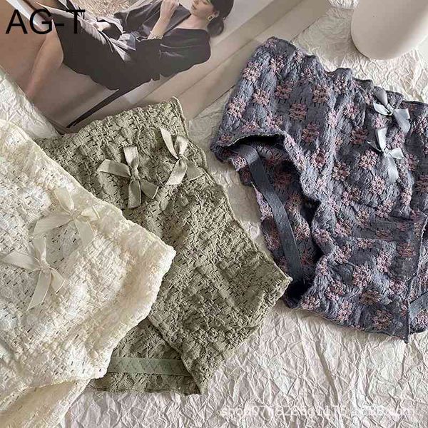 

little fresh girl's underwear lace small underpants sweet bow cut-out briefs five color cotton crotch breathable, Black;pink