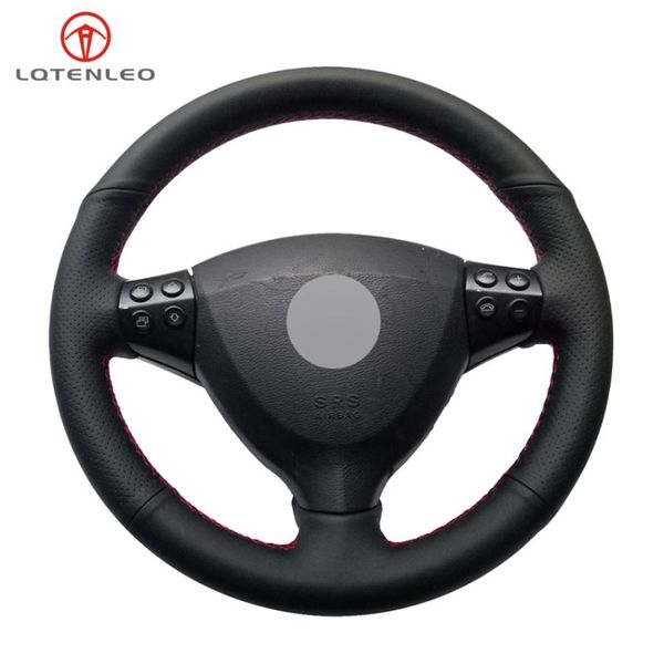 

steering wheel covers lqtenleo black pu artificial leather diy car cover for - a-class a160 a180 e-cell 2004-2012