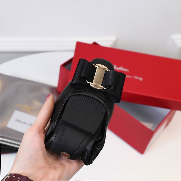 

official website 70% off outlet women shoes woman genuine leather flat casual work loafers ballet flats new fashion bowknot sheepskin sneake, Black