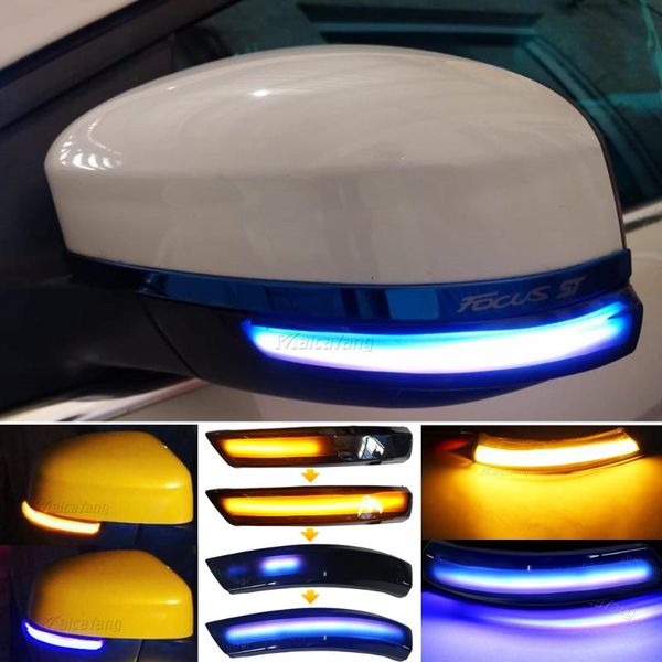 

emergency lights 1pair dynamic turn signal light led side rearview mirror sequential indicator blinker lamp for focus 2 3 monde