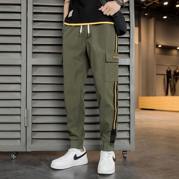

men's pants 2021 summer thin sports trousers men tactical boys jogging cargo male joggers casual spring clothing, Black