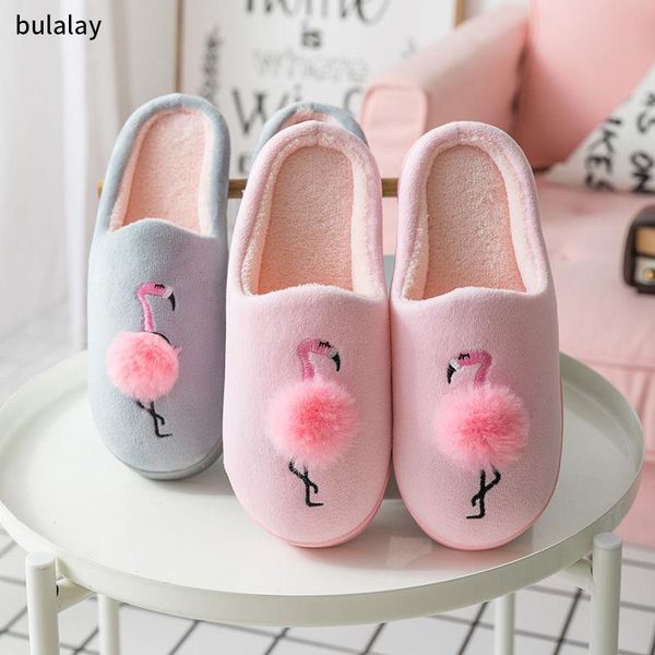 

women's shoes 2021 women&men home slippers indoor winter warm couple cute female, Black