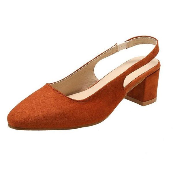 

sandals 2021 summer women's shoes slip-on solid shallow cover toe fashion concise med heels square heel flock breathable, Black