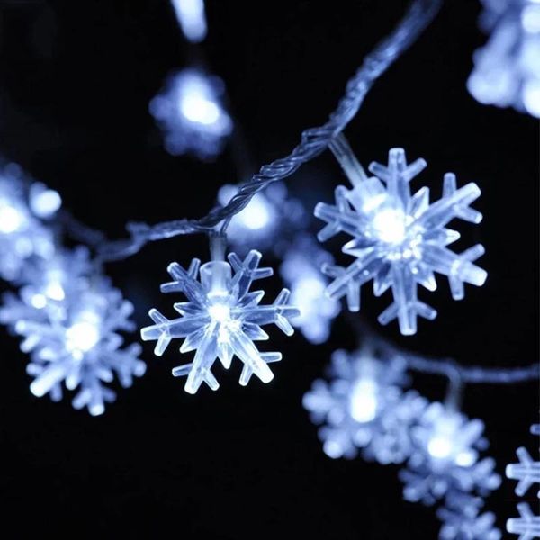 

strings 20/40/100 led snowflake christmas gift string fairy lights garland year party lamp holiday decorations for home