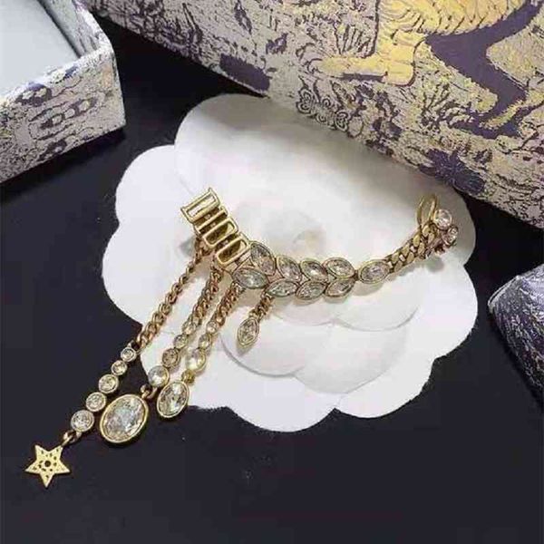 

70% off outlet online letter tassel ear clip women's fashion earrings alternative atmosphere earrings independent, Golden