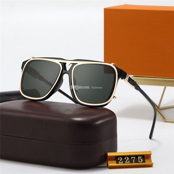 

2021 designer classic round luxury sunglasses brand design uv400 eyewear metal gold frame men women mirror glass lens 2275 sun glasses with, White;black