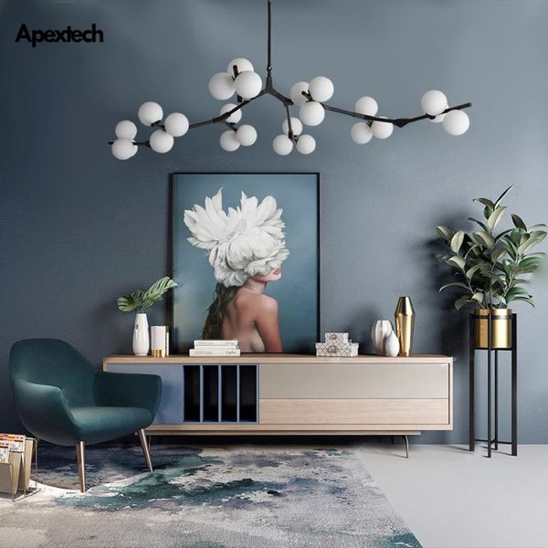 

chandeliers post modern led chandelier balls ceiling lamp living room dining bedroom lighting fixtures fission branches style glass