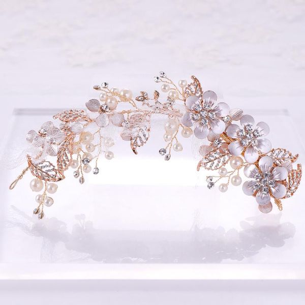 

hair clips & barrettes europe -selling brides wear handmade hairpin gold flower barrette simulated pearl pin bn, Golden;silver