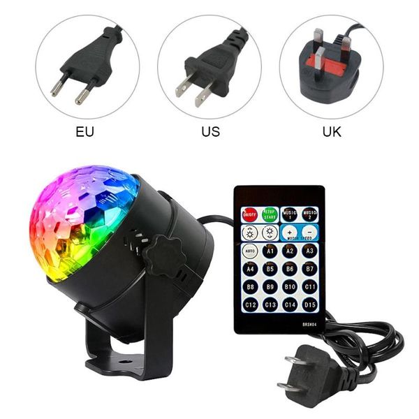 

effects 4w 15 colors sound activated crystal magic ball rgb led stage lighting effect party dj disco lamp with remote controller