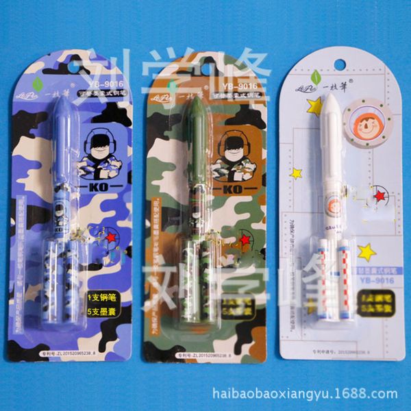 

one yb9016 bag rocket warrior erasable blue pen + 5 ink bags