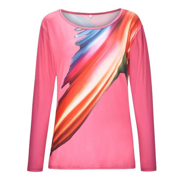 

women's t-shirt donsignet fashion spring and autumn round neck pullover printing loose long-sleeved graphic t-shirts, White