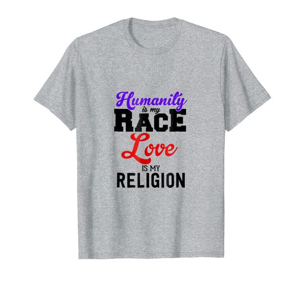 

zen shirt humanity is my race love is my religion, White;black