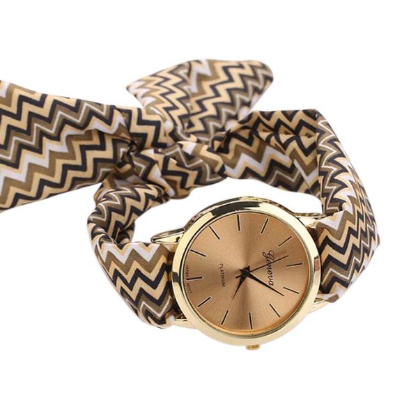 

wristwatches geneva women watches zegarek damski floral strap wristwatch women's cloth quartz watch dress bracelet relogio feminino ff, Slivery;brown